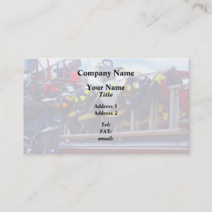 Carte De Visite Pompiers - Casque sur camion-pompier
