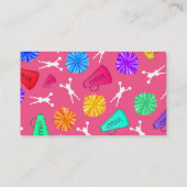 Carte De Visite Pompoms de chevelure rose de nom personnalisé (Dos)