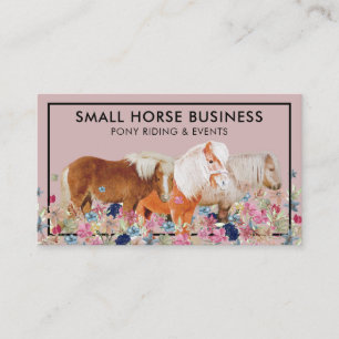 Carte De Visite Poney de reproduction d'équitation cheval rose flo