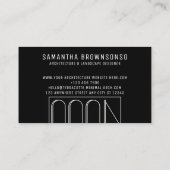 Carte De Visite Pont d'architecture minimale noire (Dos)