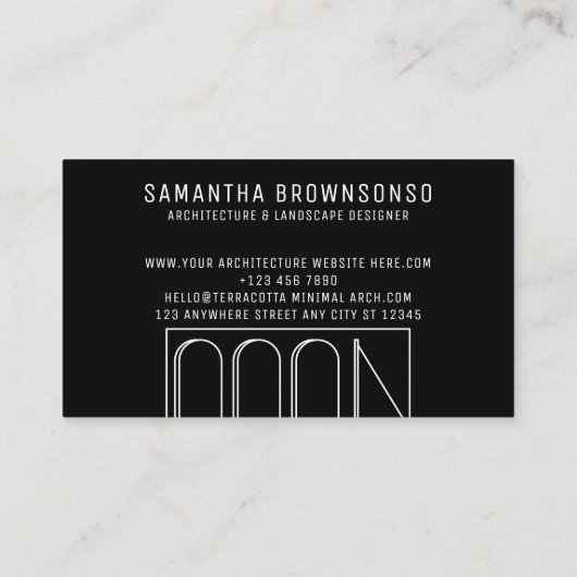 Carte De Visite Pont d'architecture minimale noire (Dos)