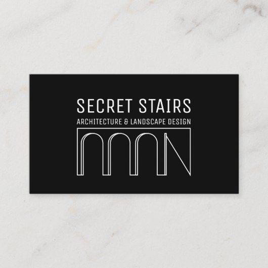 Carte De Visite Pont d'architecture minimale noire (Devant)