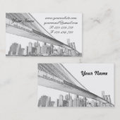 Carte De Visite Pont de Brooklyn et horizon de Manhattan (Devant / Derrière)