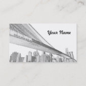Carte De Visite Pont de Brooklyn et horizon de Manhattan (Dos)