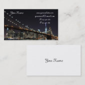 Carte De Visite Pont de Brooklyn la nuit, New York City (Devant / Derrière)