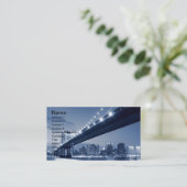 Carte De Visite Pont et horizon de Manhattan la nuit, NYC (Debout devant)