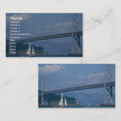 Carte De Visite Pont Oakland Bay avec voilier, San Francisco, C (Devant / Derrière)