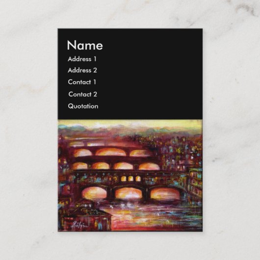 Carte De Visite Ponte Vecchio et autres ponts de Florence, noir (Devant)