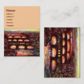 Carte De Visite Ponte Vecchio et autres ponts de Florence, rose (Devant / Derrière)