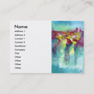 Carte De Visite PONTE VECCHIO Florence par Aquarelle de nuit Blanc