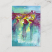 Carte De Visite PONTE VECCHIO Florence par Aquarelle de nuit Blanc (Dos)