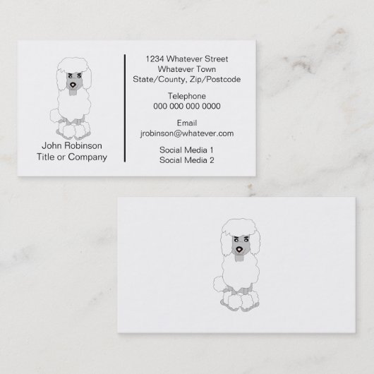 Carte De Visite Poodé Chien Design Chien Grooming Parlour (Devant / Derrière)