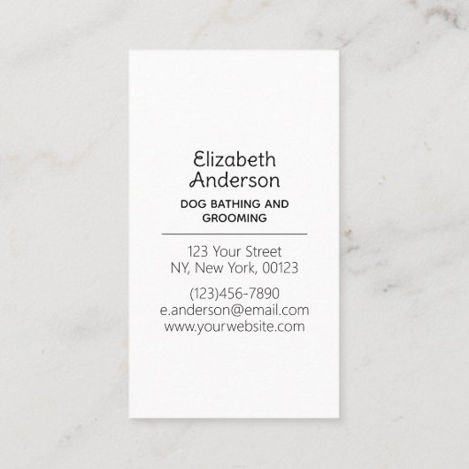 Carte De Visite Poodé de chien (Dos)