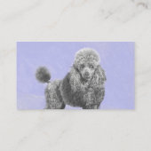 Carte De Visite Poodé Jouet miniature Argent gris bleu Chien Art (Dos)