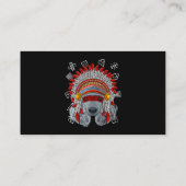 Carte De Visite Poodle autochtone Amérindien Chien tête (Dos)