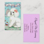 Carte De Visite Poodle blanc avec cupcake (Devant / Derrière)