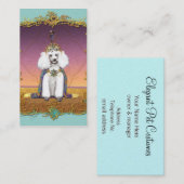 Carte De Visite Poodle blanc en costume (Devant / Derrière)