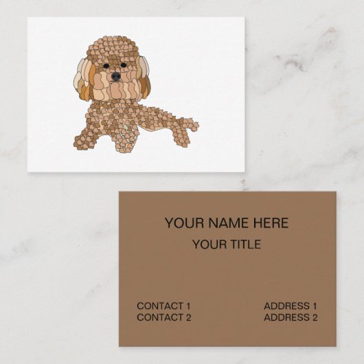 Carte De Visite Poodle Dog Pet Grooming (Devant / Derrière)