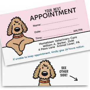 Carte De Visite Poodle Doodle Chien Soins aux animaux de compagnie