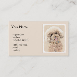 Carte De Visite Poodle Miniature Toy Apricot Crème Chien Brown Art
