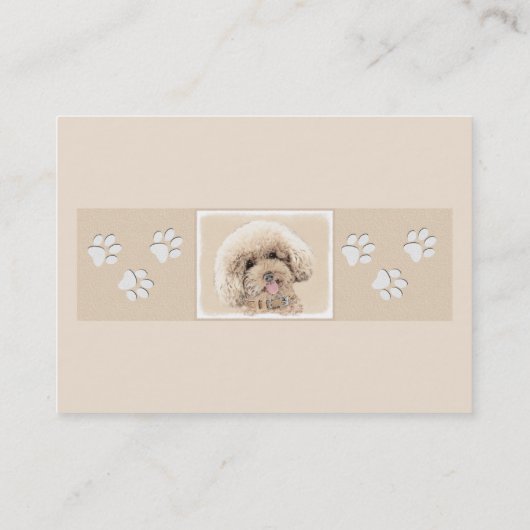 Carte De Visite Poodle Miniature Toy Apricot Crème Chien Brown Art (Dos)