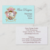 Carte De Visite Poodle princesse en rose (Devant / Derrière)