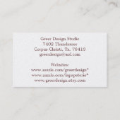 Carte De Visite Poodle princesse en rose (Dos)