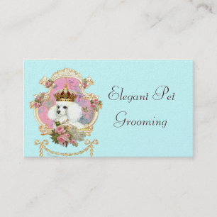 Carte De Visite Poodle princesse en rose