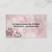 Carte De Visite Poodle rose | Ciseaux de salon | Bokeh (Dos)