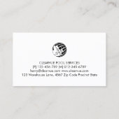 Carte De Visite Pool Cleaner Water Icon (Dos)