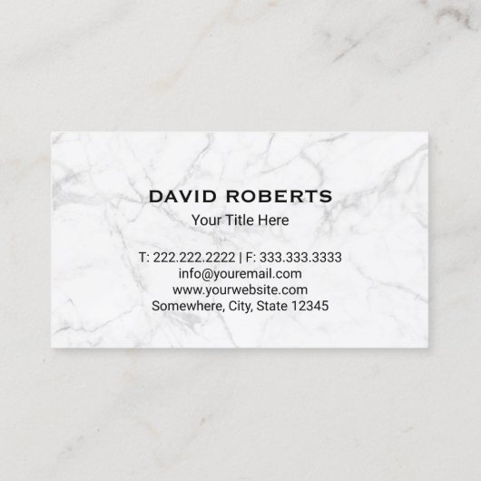 Carte De Visite Pool Cleaning & Maintenance Service Trendy Marble (Dos)