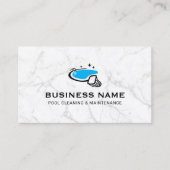 Carte De Visite Pool Cleaning & Maintenance Service Trendy Marble (Devant)