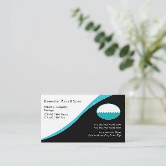 Carte De Visite Pool Design Moderne Et Design Spa (Debout devant)