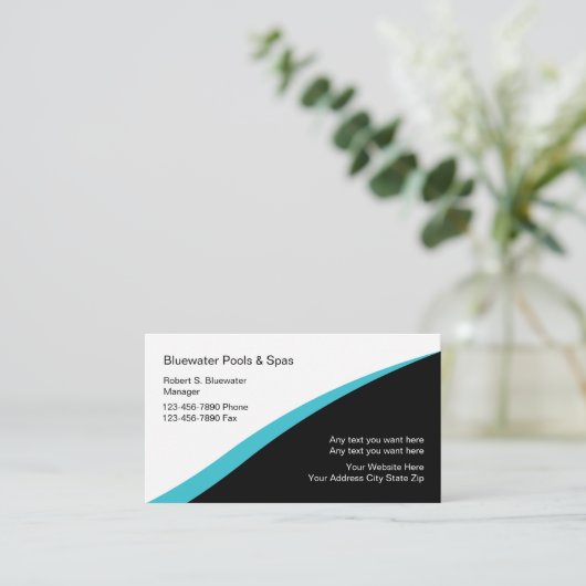 Carte De Visite Pool Design Moderne Et Design Spa (Debout devant)