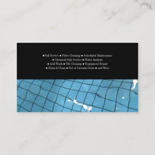 Carte De Visite Pool et société Spa (Dos)