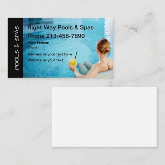 Carte De Visite Pools Et Spas (Devant / Derrière)
