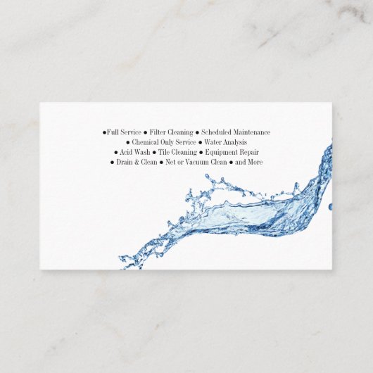 Carte De Visite Pools et Spas (Dos)