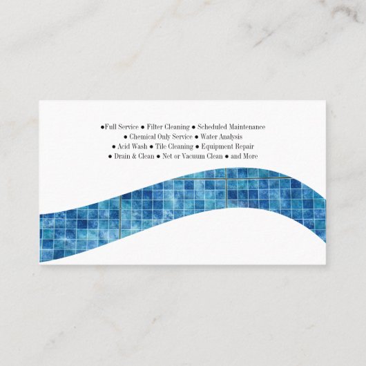 Carte De Visite Pools et Spas (Dos)