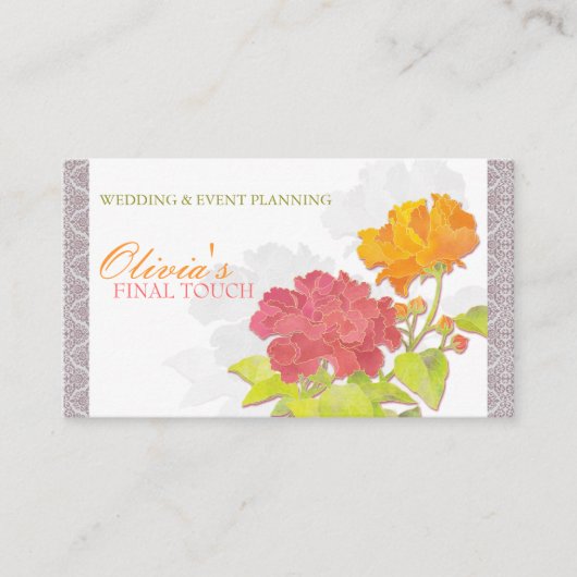 Carte De Visite Poony asiatique n Chic Damask (Devant)