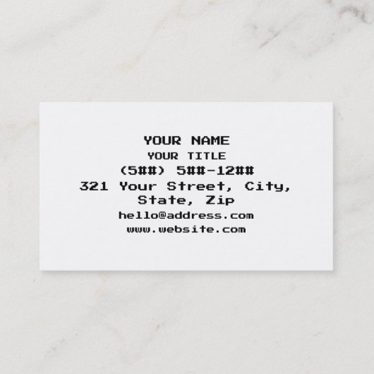 Carte De Visite Poop à 8 bits (Dos)