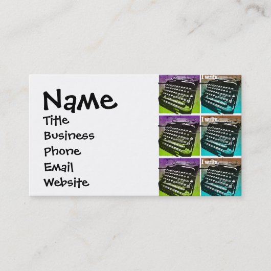 Carte De Visite Pop Art Cool pour écrivains et auteurs (Devant)