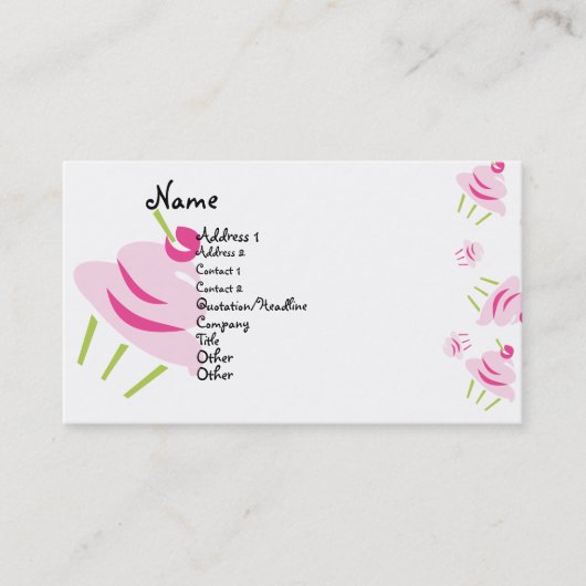Carte De Visite Pop Art Cupcake (Devant)