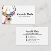 Carte De Visite Pop Art Deer coloré (Devant / Derrière)