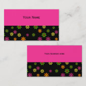 Carte De Visite Pop art Flowers seamless pattern + your ideas (Devant / Derrière)