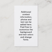 Carte de visite Pop Art HAMBURGER (Dos)