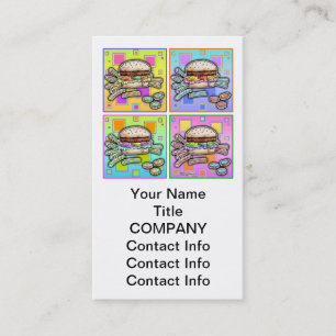 Carte de visite Pop Art HAMBURGER