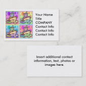 Carte de visite - Pop Art Hot Dog avec chips et D (Devant / Derrière)