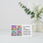 Carte de visite - Pop Art Hot Dog avec chips et D (Debout devant)