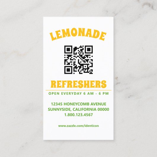 Carte De Visite pop art lemons limes with qr code (Dos)
