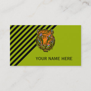 Carte De Visite Pop Art TIGER HEAD + votre backgr. & idées